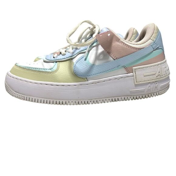 Nike Air Force Ones Pastel Blue Green Pink Size 8.5 Sneakers 2019 - Picture 6 of 15